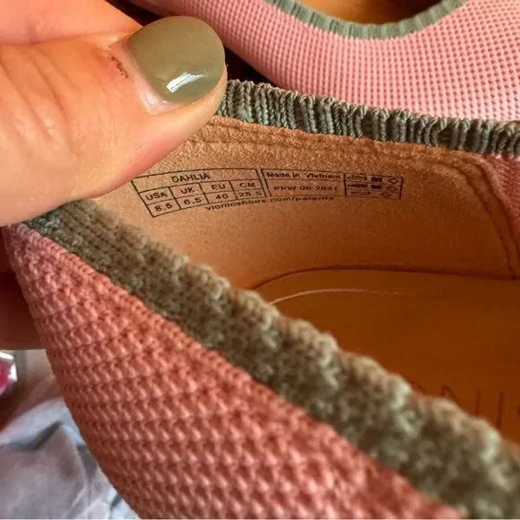 Vionic Dahlia Knit Ballet Flats Pink Teal | Comfort Shoes | Size 8.5 - Picture 4 of 7